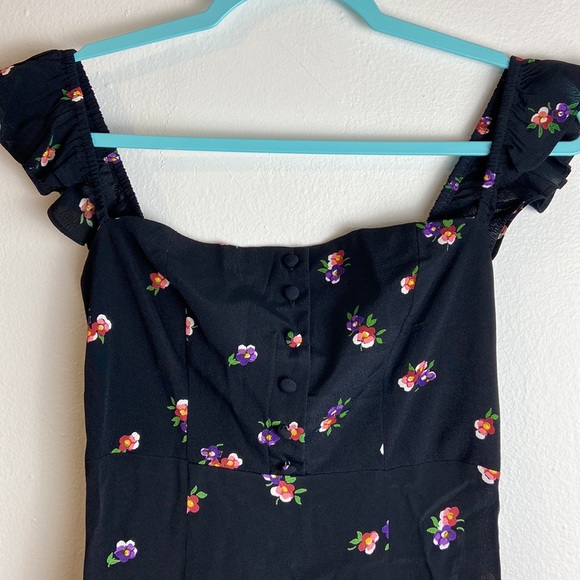 Flynn Skye Black Raining Jasmine Bardot Square Neck Sleeveless Casual Maxi Dress - Picture 11 of 15